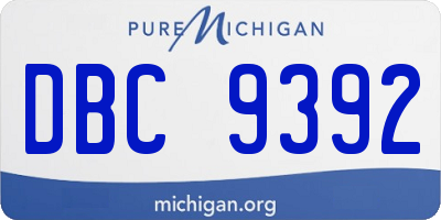 MI license plate DBC9392