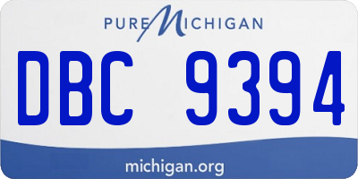 MI license plate DBC9394