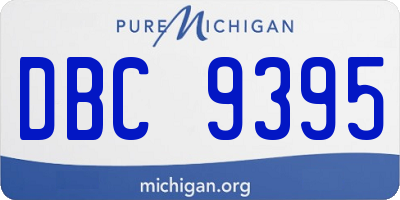 MI license plate DBC9395