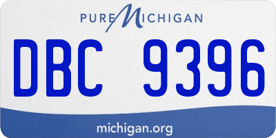 MI license plate DBC9396