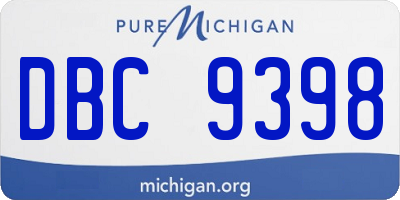 MI license plate DBC9398