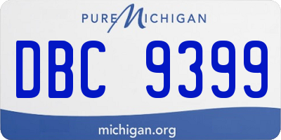 MI license plate DBC9399