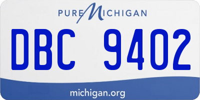 MI license plate DBC9402