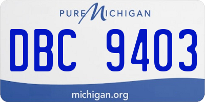 MI license plate DBC9403