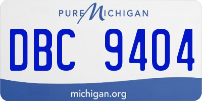 MI license plate DBC9404