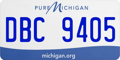 MI license plate DBC9405