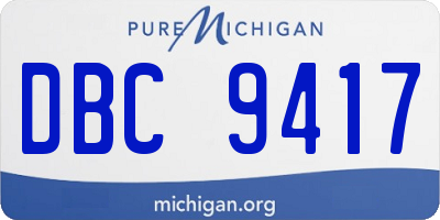 MI license plate DBC9417