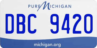 MI license plate DBC9420