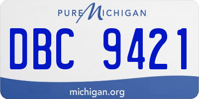 MI license plate DBC9421