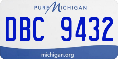 MI license plate DBC9432