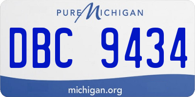 MI license plate DBC9434