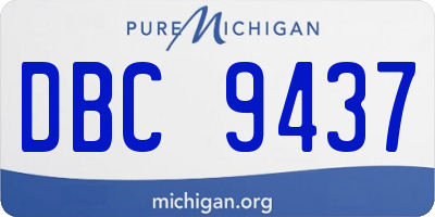 MI license plate DBC9437