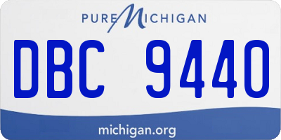 MI license plate DBC9440
