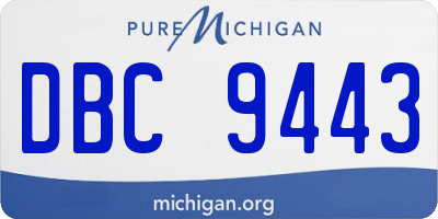 MI license plate DBC9443