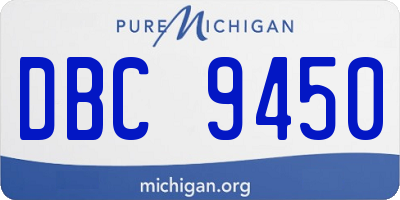 MI license plate DBC9450