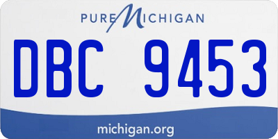MI license plate DBC9453
