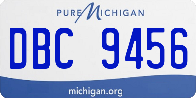 MI license plate DBC9456