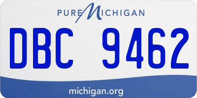 MI license plate DBC9462
