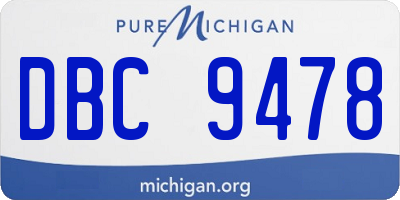 MI license plate DBC9478