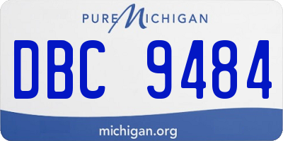 MI license plate DBC9484