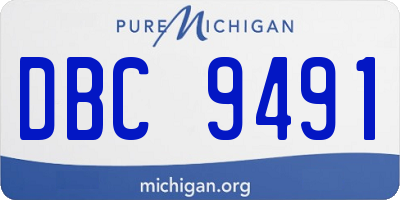 MI license plate DBC9491