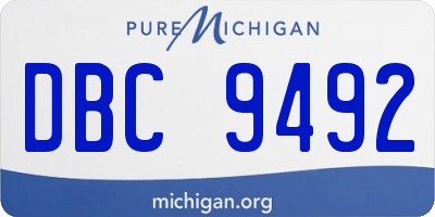 MI license plate DBC9492