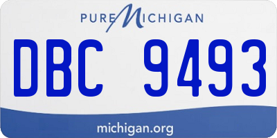 MI license plate DBC9493
