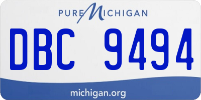 MI license plate DBC9494