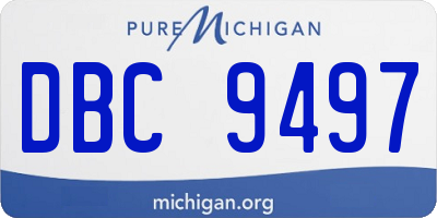 MI license plate DBC9497