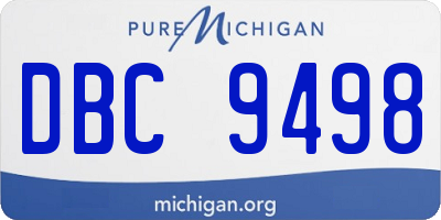MI license plate DBC9498