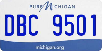 MI license plate DBC9501