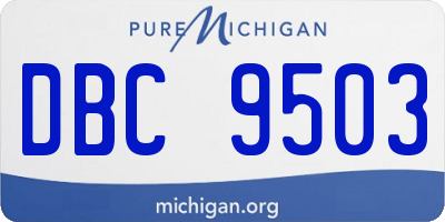 MI license plate DBC9503
