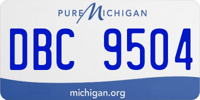 MI license plate DBC9504