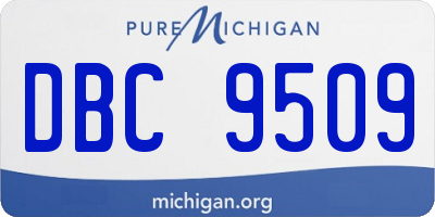 MI license plate DBC9509