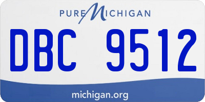 MI license plate DBC9512