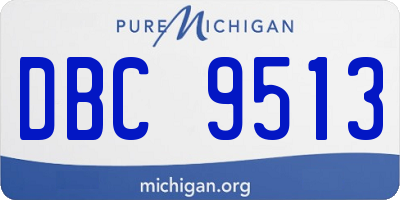MI license plate DBC9513