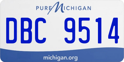 MI license plate DBC9514