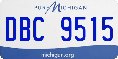MI license plate DBC9515