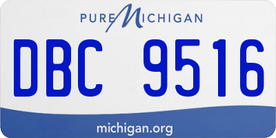 MI license plate DBC9516
