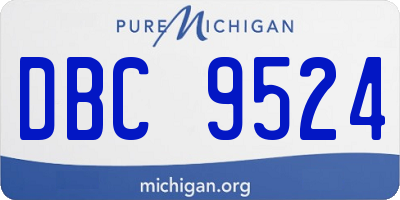 MI license plate DBC9524