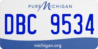 MI license plate DBC9534
