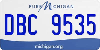 MI license plate DBC9535