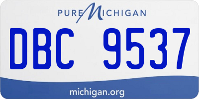MI license plate DBC9537