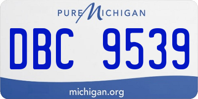 MI license plate DBC9539