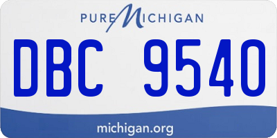 MI license plate DBC9540