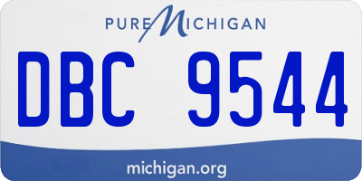 MI license plate DBC9544