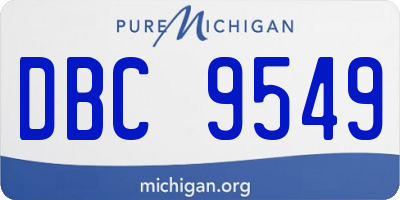 MI license plate DBC9549