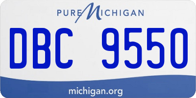 MI license plate DBC9550