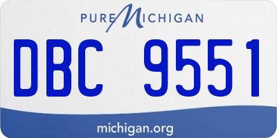 MI license plate DBC9551