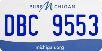 MI license plate DBC9553
